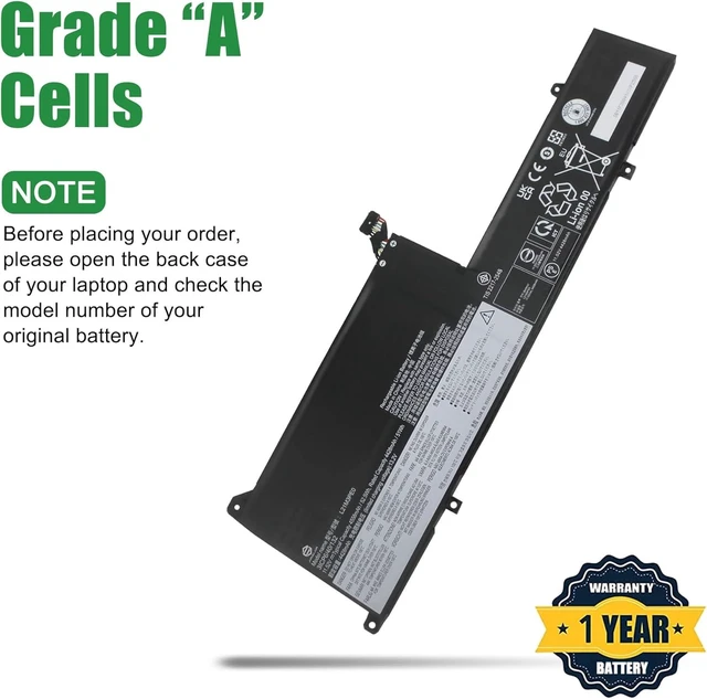 Alt view image 8 of 10 - L21M3PE0 Laptop Battery Replacement for Lenovo IdeaPad Flex 5 14ABR8 14ALC7 14IAU7 14IRU8 16ABR8 16IAU7 16IRU8 Series SB11F38041 5B11F38042 L21C3PE0 L21L3PE0 L21M3PE1 L21B3PE0 11.52V 52.5Wh
