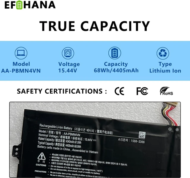 Alt view image 10 of 14 - AA-PBMN4VN Laptop Battery Replacement for Samsung Galaxy Book Pro 360 15 NP950XDB-KA1US NP950XDB-KB1US NP950XDB-KC3US NP950XDB-KC5US NP950QDB NP950QDB-KB1US NP950QED-KB1US 15.44V 4405mAh/68Wh
