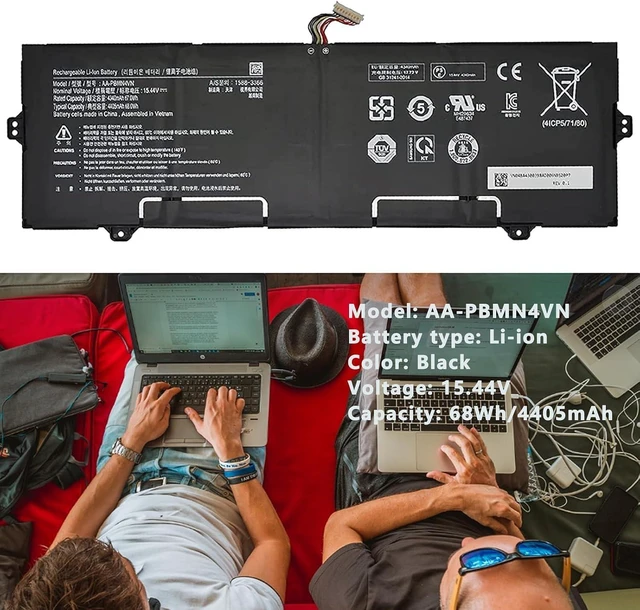 Alt view image 9 of 14 - AA-PBMN4VN Laptop Battery Replacement for Samsung Galaxy Book Pro 360 15 NP950XDB-KA1US NP950XDB-KB1US NP950XDB-KC3US NP950XDB-KC5US NP950QDB NP950QDB-KB1US NP950QED-KB1US 15.44V 4405mAh/68Wh