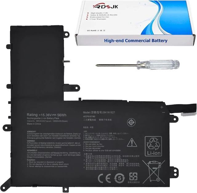 Alt view image 8 of 14 - B41N1827 Laptop Battery for ASUS ZenBook Flip 15 UX562 UX562IA UX562UG UX562FA UM562 UM562IA Q526FA Q526FAC Q526FA-BI7T10 Q507IQ UX562FA-AC010R UX562FA-AC094T UM562IA-EZ022T 0B200-03070200 15.36V 56Wh