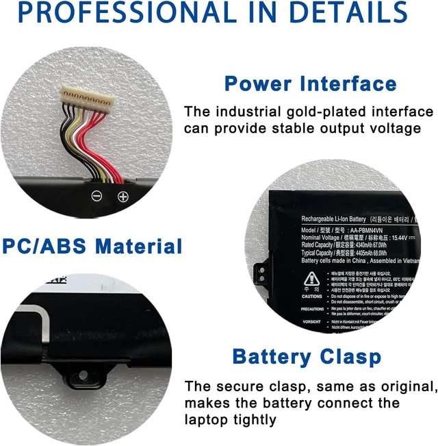 Alt view image 13 of 14 - AA-PBMN4VN Laptop Battery Replacement for Samsung Galaxy Book Pro 360 15 NP950XDB-KA1US NP950XDB-KB1US NP950XDB-KC3US NP950XDB-KC5US NP950QDB NP950QDB-KB1US NP950QED-KB1US 15.44V 4405mAh/68Wh