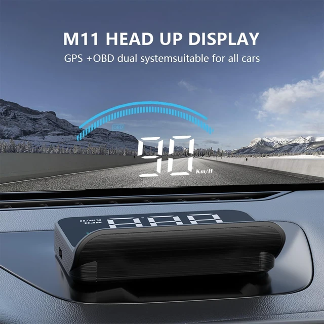 Alt view image 7 of 10 - Liiiyuan M11 Heads up Display Windshield Projector, OBD2/GPS Speedometer MPH with Speed, 3.5 inch CAR HUD Overspeed Warning, Display Water Temperature, Display distance