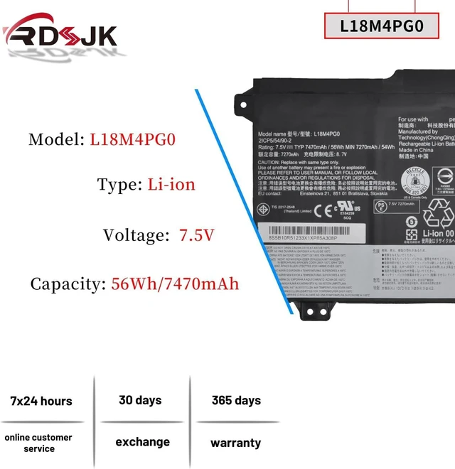 Alt view image 9 of 14 - L18M4PG0 L18C4PG0 L18D4PG0 L18L4PG0 Laptop Battery for Lenovo Yoga Chromebook C630 Chromebook C340-15 81T9 Series 5B10R51232 5B10R51233 5B10R51234 5B10W67287 5B10W67412 5B10W67418 SB10W67197 7.5V 56Wh