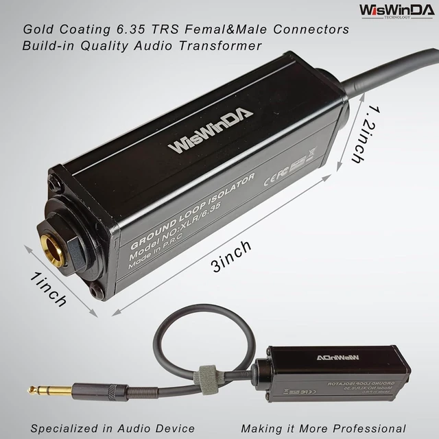 Alt view image 10 of 14 - Pro 6.35 1/4" TRS/TS-1S Muti-Purpose Hum Eliminator Microphone and Audio Player Ground Loop Noise Isolator HiFi Stereo Verison Noise Filter for Different Audio Using Situation (Pro TRS/TS-1S)