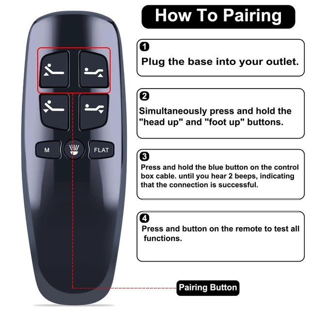 Alt view image 7 of 10 - FQOUG Richmat HJH13D Remote Control Replacement, Non-Universal, for Lucid L300, Bed Tech Bedtech BT2000, Milemont, AMBEE21 CastleBeds (Not BT Version) Adjustable Bed