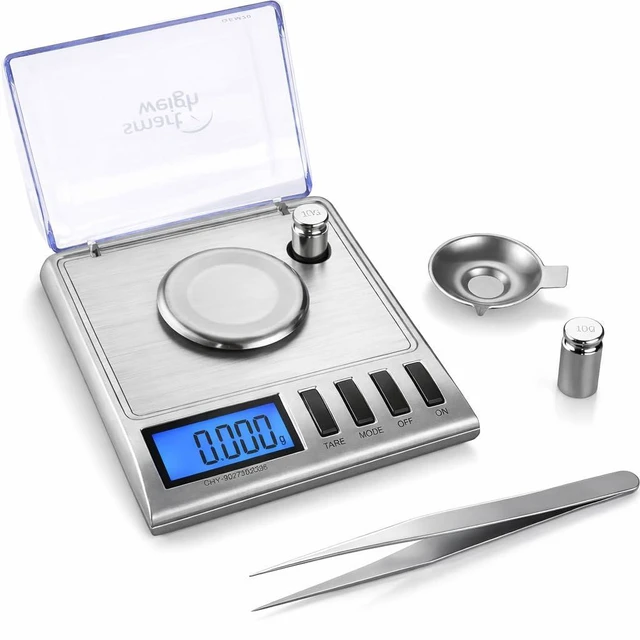 Alt view image 8 of 14 - Smart Weigh GEM20-20g x 0.001 Grams, High Precision Digital Milligram Jewelry Scale, Reloading, Jewelry and Gems Scale, Calibration Weights and Tweezers Included