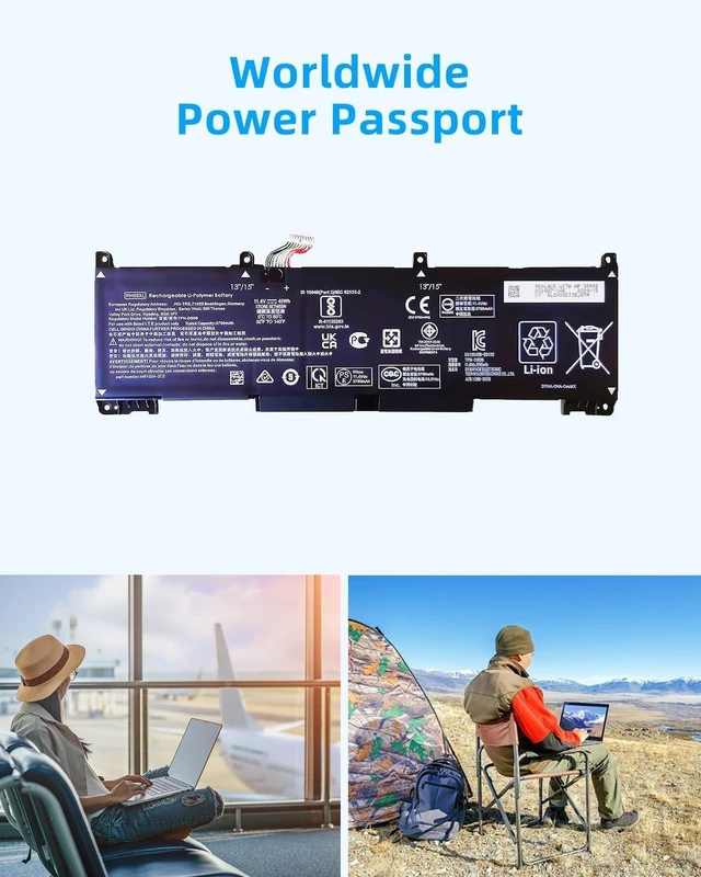 Alt view image 13 of 14 - 45Wh RH03XL M02027-005 Laptop Battery for HP ProBook 430 440 445 450 630 640 650 G8 Series HSTNN-IB9Q HSTNN-OB1T HSTNN-DB0B HSTNN-UB7X M01524-2B1 M01524-AC1 M01524-1D1 11.4V High Performance