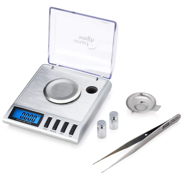 Alt view image 13 of 14 - Smart Weigh GEM20-20g x 0.001 Grams, High Precision Digital Milligram Jewelry Scale, Reloading, Jewelry and Gems Scale, Calibration Weights and Tweezers Included