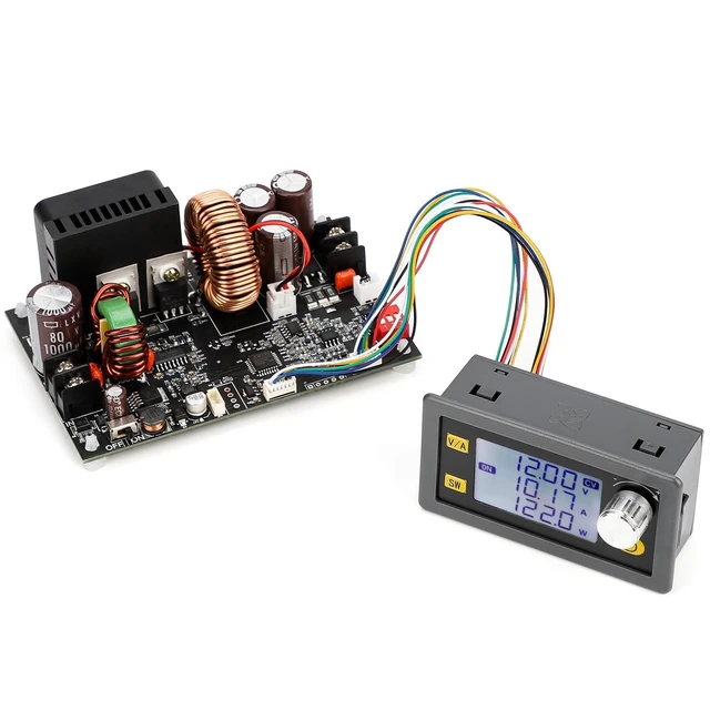Alt view image 6 of 10 - DROK CNC DC Buck Converter with Meter, 6-70V to 0-60V 20A 1200W, DC 5V 9V 12V 24V 36V 48V 60V Fixed Output Voltage, Adjustable Power Supply Voltage Regulator Step Down Module