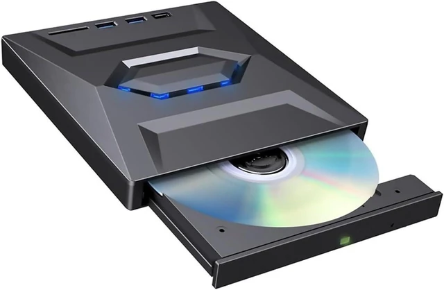 Alt view image 8 of 14 - SakerPlus 7-in-1 External USB DVD Drive & Blu-ray Player, USB 3.0/Type-C Portable BD/DVD/CD Burner Reader Writer with USB Hub, SD/TF Card Reader, 6X Blu-ray Optical Drive for Laptop/Desktop (1-Pack)