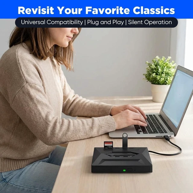 Alt view image 11 of 14 - SakerPlus 7-in-1 External USB DVD Drive & Blu-ray Player, USB 3.0/Type-C Portable BD/DVD/CD Burner Reader Writer with USB Hub, SD/TF Card Reader, 6X Blu-ray Optical Drive for Laptop/Desktop (1-Pack)