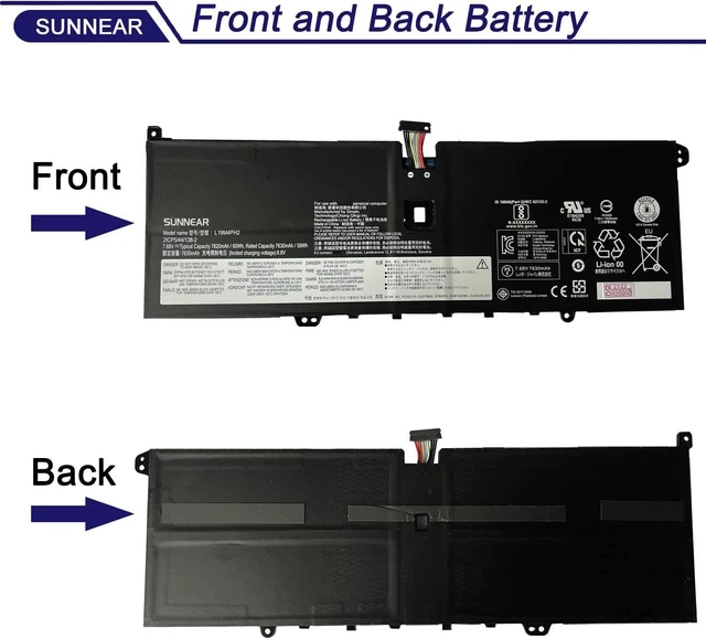 Alt view image 10 of 14 - L19M4PH2 Battery Replacement for Lenovo Ideapad Yoga 9-14ITL5 82BG Yoga 9i (14inch) 2-in-1 C950 9-14ITL5-82BG001AUK 82BG00DRUE Series 5B10Z33896 L19C4PH2 5B10Z33895 SB10Z33898 7.68V 60Wh 4-Cells