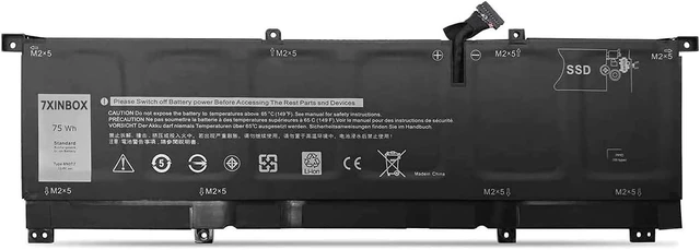 Alt view image 4 of 6 - 11.4V 75Wh 8N0T7 TMFYT 0TMFYT P73F(DF13) Replacement Laptop Battery for Dell XPS 15 9575 Series i5-8305G 9575-D1805TS 9575-D1605TS