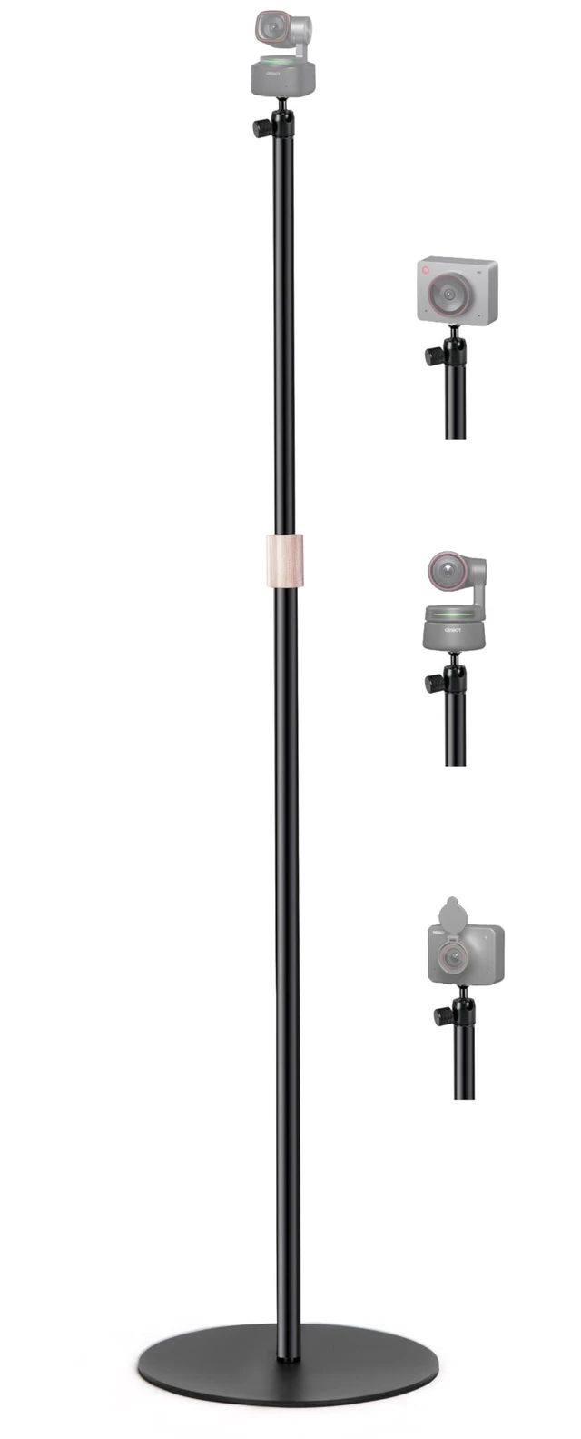 Alt view image 6 of 10 - AceTaken 63'' Webcam Floor Stand Compatible with OBSBOT Tiny 3/Tiny 3 Lite/Tiny 2/ Tiny SE/Meet-2-4K/Meet SE/Meet Webcams