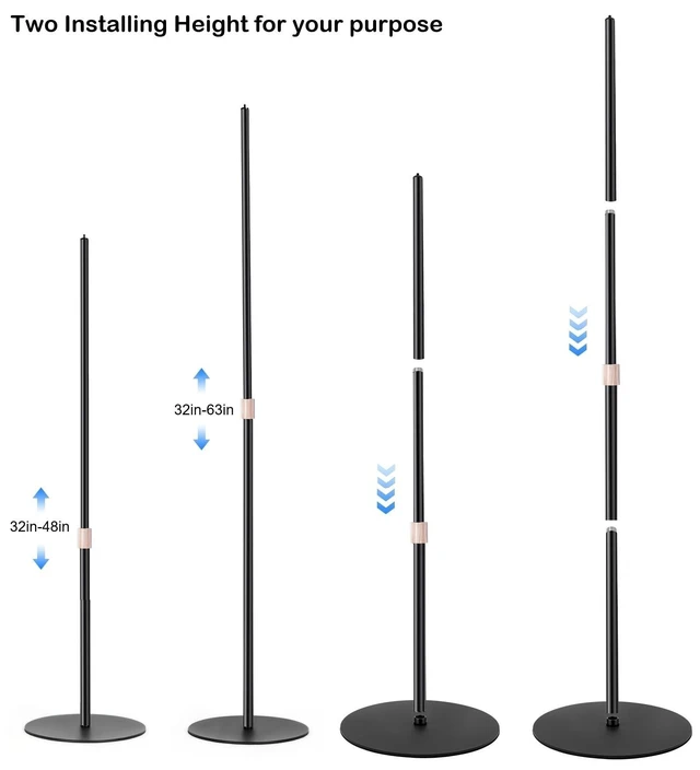 Alt view image 7 of 10 - AceTaken 63'' Webcam Floor Stand Compatible with OBSBOT Tiny 3/Tiny 3 Lite/Tiny 2/ Tiny SE/Meet-2-4K/Meet SE/Meet Webcams