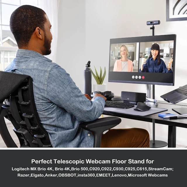 Alt view image 9 of 10 - AceTaken 63'' Webcam Floor Stand Compatible with OBSBOT Tiny 3/Tiny 3 Lite/Tiny 2/ Tiny SE/Meet-2-4K/Meet SE/Meet Webcams