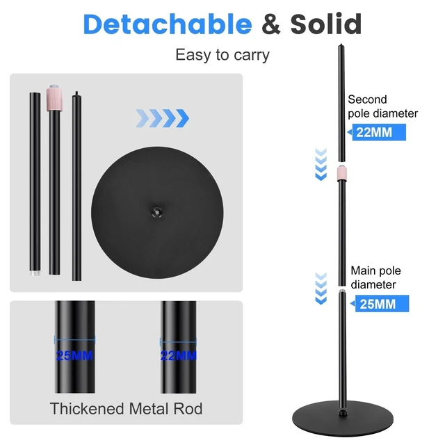 Alt view image 10 of 10 - AceTaken 63'' Webcam Floor Stand Compatible with OBSBOT Tiny 3/Tiny 3 Lite/Tiny 2/ Tiny SE/Meet-2-4K/Meet SE/Meet Webcams
