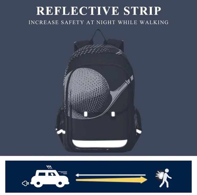 Alt view image 10 of 10 - Glaphy Golf Ball Black Backpack Lightweight Daypack Laptop Backpack School Elementary Travel Computer Bookbag