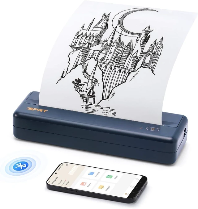 Alt view image 8 of 14 - iDPRT MT890 Portable Wireless Printer - with Thermal A4 Paper, Bluetooth Inkless Printer for Travel/Home, Support US Letter&A4&A5 Size, Mobile Printers Compatible with iOS, Android & Laptop - Blue