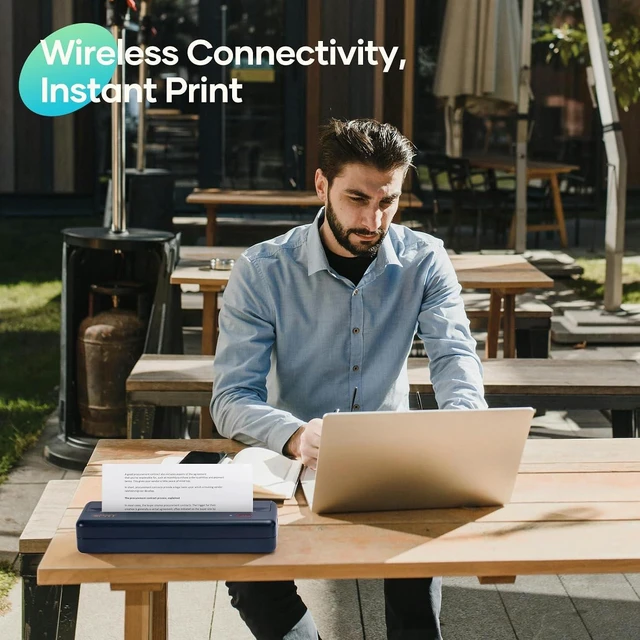 Alt view image 11 of 14 - iDPRT MT890 Portable Wireless Printer - with Thermal A4 Paper, Bluetooth Inkless Printer for Travel/Home, Support US Letter&A4&A5 Size, Mobile Printers Compatible with iOS, Android & Laptop - Blue