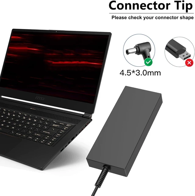 Alt view image 8 of 10 - 240W 200W Laptop Charger Compatible with MSI Katana 15 17 A15 A17 AI HX GF76 GF66 B14W B13V B12V B13VFK B13VGK B12VFK B12VGK B8V B8VG B8VF 12UE 12UG 12UGS Power Adapter