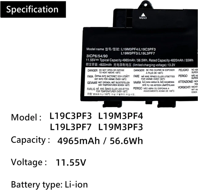 Alt view image 10 of 12 - L19C3PF3 L19M3PF3 L19L3PF7 L19M3PF4 Laptop Battery Replacement for Lenovo IdeaPad 5-14ALC05 5-14ARE05 5-14ARE05 5-14ITL05 Series 5B10W86957
