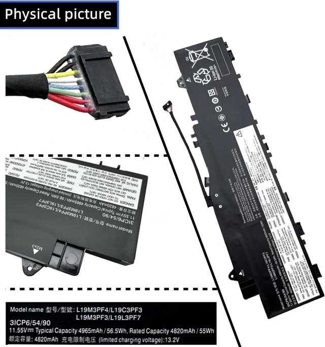 Alt view image 11 of 12 - L19C3PF3 L19M3PF3 L19L3PF7 L19M3PF4 Laptop Battery Replacement for Lenovo IdeaPad 5-14ALC05 5-14ARE05 5-14ARE05 5-14ITL05 Series 5B10W86957