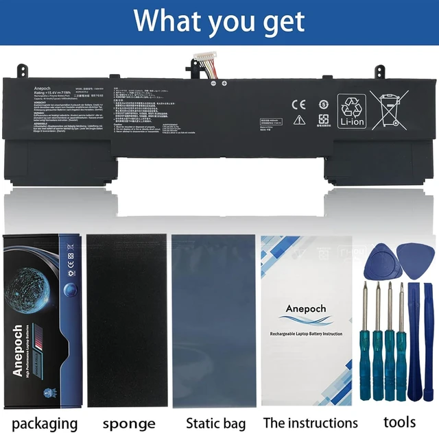 Alt view image 10 of 14 - C42N1839 Laptop Battery Replacement for ASUS ZenBook 15 UX534 UX534F UX534FA UX534FT UX563FD UX534FA UX563 UX563FD Q546F Q546FD Series Notebook Laptop 15.4V 71Wh 4480mAh