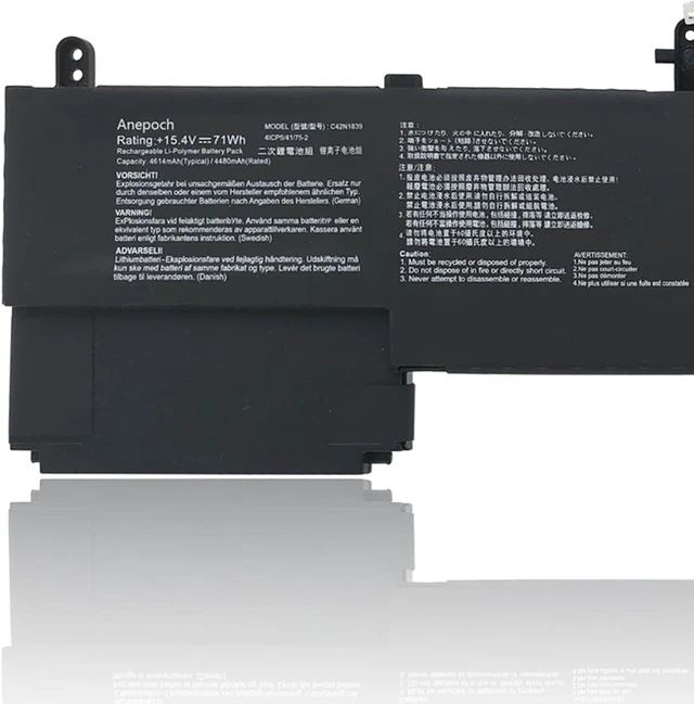 Alt view image 12 of 14 - C42N1839 Laptop Battery Replacement for ASUS ZenBook 15 UX534 UX534F UX534FA UX534FT UX563FD UX534FA UX563 UX563FD Q546F Q546FD Series Notebook Laptop 15.4V 71Wh 4480mAh