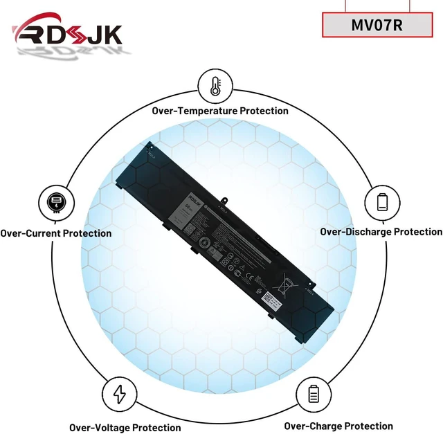 Alt view image 13 of 14 - RDSJK MV07R Laptop Battery for Dell G3 15 3500 3590 3700 3790 G5 5000 5590 5500 5505 SE 5505SE G7 7590 7790 Series JJRRD 0JJRRD 266J9 72WGV 072WGV W5W19 0W5W19 P89F MVO7R PN1VN M4GWP 15.2V 68Wh
