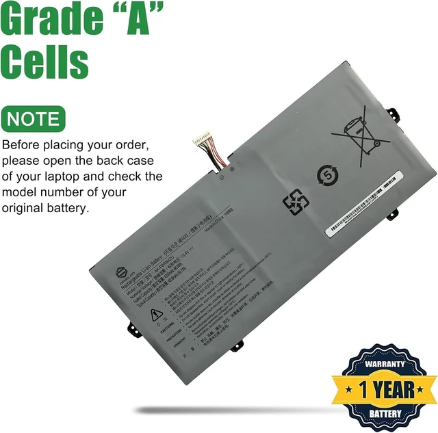 Alt view image 10 of 12 - AA-PBRN4ZU Laptop Battery Replacement for Samsung Galaxy Book Flex 15-NP950 950QCJ 930QCJ 950XCJ 930XCJ Series Notebook Black 15.4V 66.9Wh 4350mAh