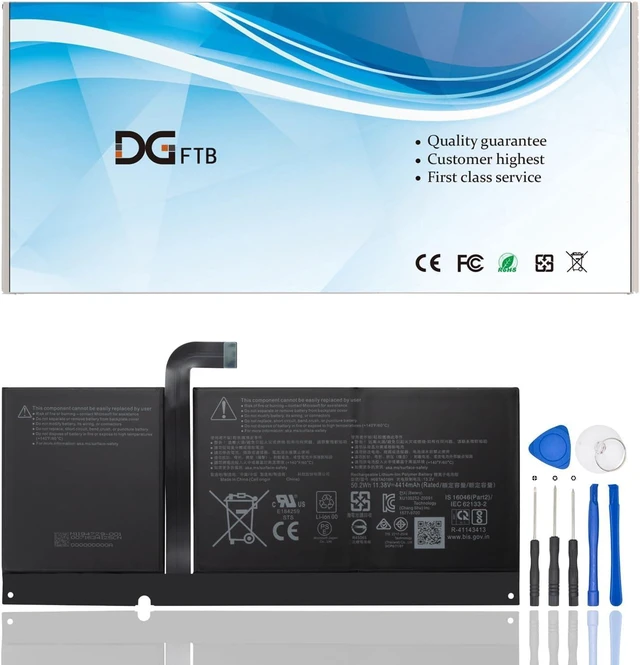 Alt view image 8 of 14 - DGFTB 96BTA016H 96BTA015H DYNC01 New Battery Replacement for Microsoft Surface Pro 8 1983 1982 (2021 Release) Series 11.38V 50.2Wh/4414mAh