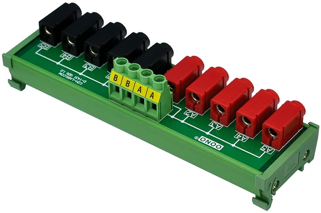 Alt view image 7 of 10 - Banana Jack 2x5 Position Distribution Module, DC Power Strip Horizontal (DIN Rail Mount)