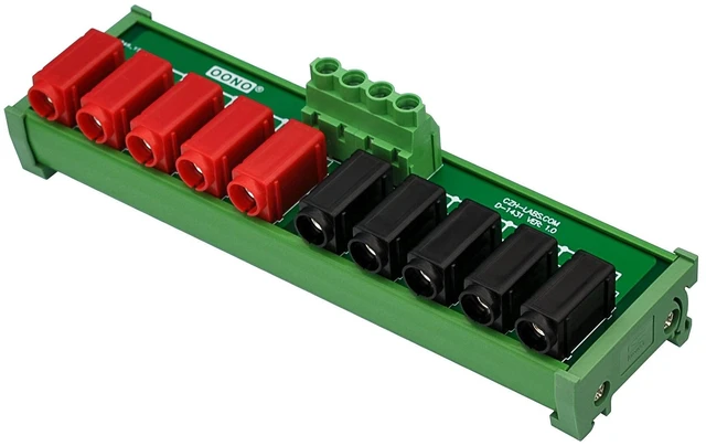 Alt view image 8 of 10 - Banana Jack 2x5 Position Distribution Module, DC Power Strip Horizontal (DIN Rail Mount)