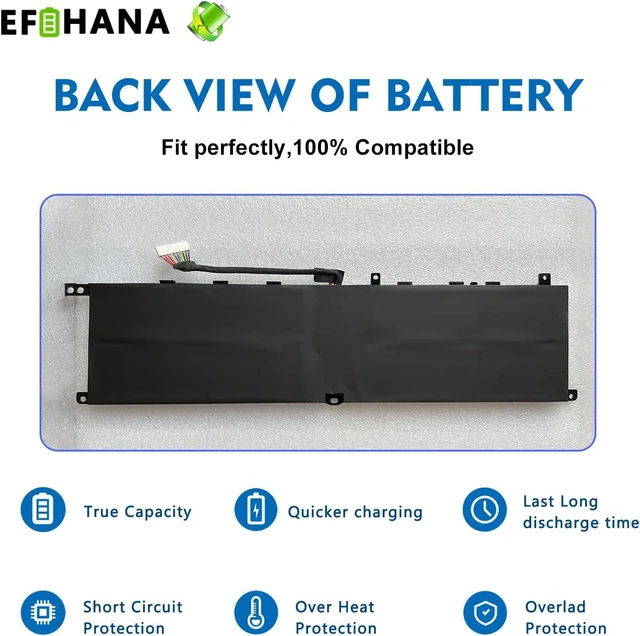 Alt view image 10 of 14 - BTY-M57 Laptop Battery Replace for MSI GP66/GP76 Leopard 10UE 10UG 10UH 11UE 11UG 11UH MSI Vector GP66/GP76 12UE 12UG 12UGS 12UH Series Notebook BTY-M57 4ICP6/35/140 15.2V 65Wh 4280mAh