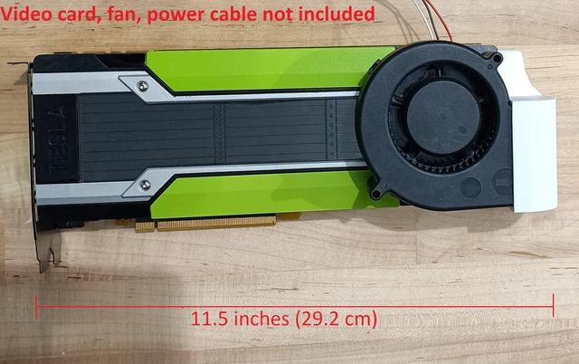 Alt view image 10 of 10 - Tesla P40 P100 V100 K80 M40 Blower Fan Cooling Kit - for 97x33mm Fans - Includes Shroud, Bolts, & Wrench