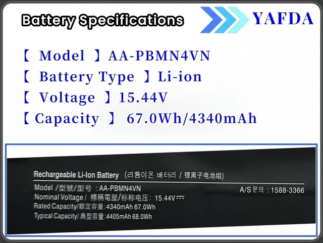 Alt view image 8 of 12 - Laptop Battery Replacement for Samsung Galaxy Book Pro 360 15 15.6" NP950XDB NP950XDB-KA1US NP950XDB-KB1US NP950XDB-KC5US NP950XDB-KC3US NP950QDB NP950QDB-KB1US NP950QED NP950QED-KB1US