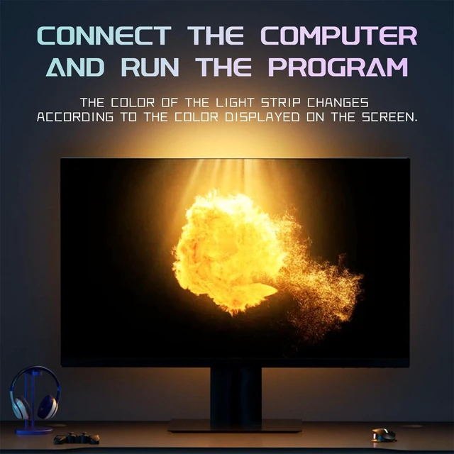 Alt view image 7 of 8 - Vastarry Monitor Backlight Immersion Display Backlight and Screen Color Synchronization Suitable for Esports PC Players, Enhancing The Viewing Atmosphere