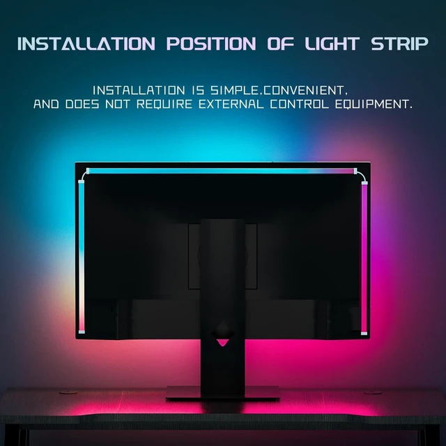 Alt view image 6 of 8 - Vastarry Monitor Backlight Immersion Display Backlight and Screen Color Synchronization Suitable for Esports PC Players, Enhancing The Viewing Atmosphere