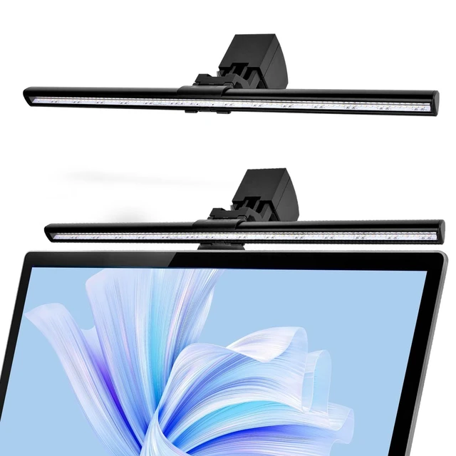 Alt view image 6 of 10 - Computer Monitor Lamp, Screen Light Bar Eye Caring, Keyboard Lamp with Clamp/Adjustable Brightness and 3 Color Temperature/No Screen Glare/Space Saving/USB Powered/for Home&Office-40cm