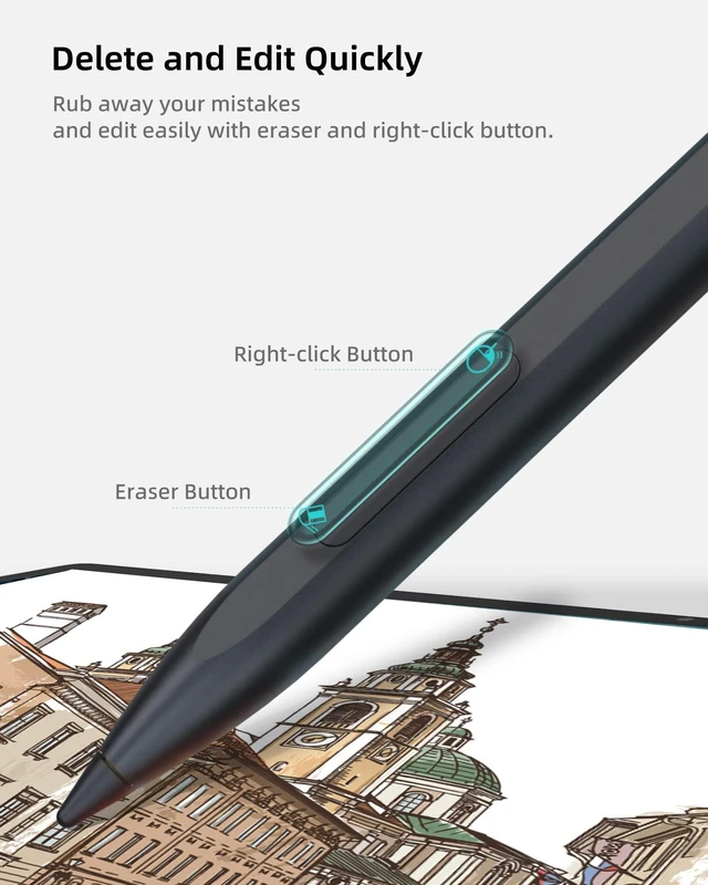 Alt view image 12 of 14 - Stylus Pen M1 for Microsoft Surface (75-Day Battery Life, Smooth Writing), Compatible with Surface Pro 11/10/X/9/8/7/6/5/4/3/Book 3/Laptop 4/Studio 2, ASUS VivoBook Flip 14 for Students&Doers