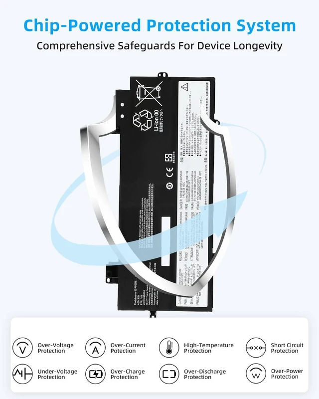 Alt view image 11 of 14 - 57Wh L20M4P71 L20C4P71 Laptop Battery Replacement for Lenovo for ThinkPad X1 Yoga 7th 6th Gen 2021 X1 Carbon 9th 10th Gen Series L20D4P71 L20L4P71 SB10T83216 High Performance