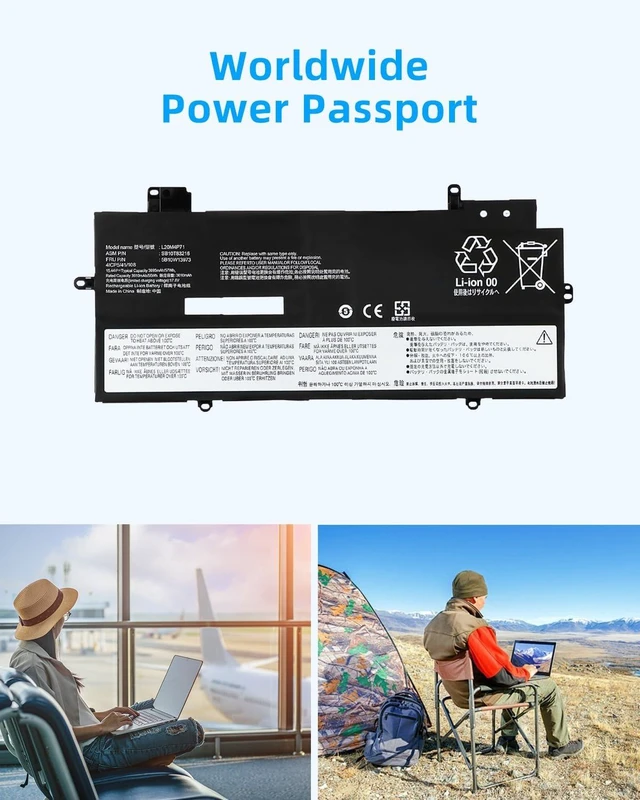 Alt view image 13 of 14 - 57Wh L20M4P71 L20C4P71 Laptop Battery Replacement for Lenovo for ThinkPad X1 Yoga 7th 6th Gen 2021 X1 Carbon 9th 10th Gen Series L20D4P71 L20L4P71 SB10T83216 High Performance