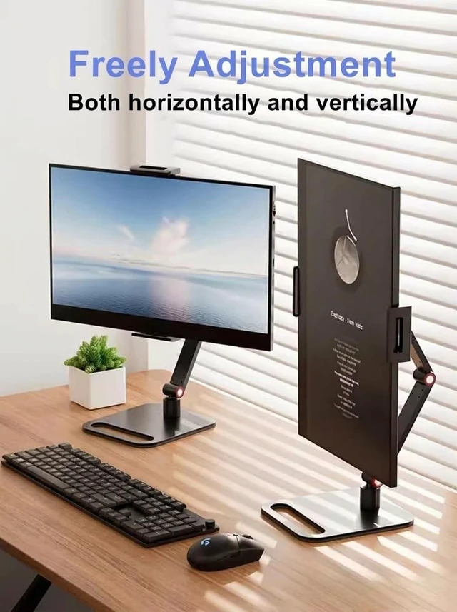 Alt view image 7 of 10 - AiFeelife Portable Monitor Holder for 12-17.3 Inch Screen Desk Holder Metal Stand 16 Inch Universal Expandable Display Base 12.9inch Tablet Stand Adjustable Portable Monitor Desktop Clamp