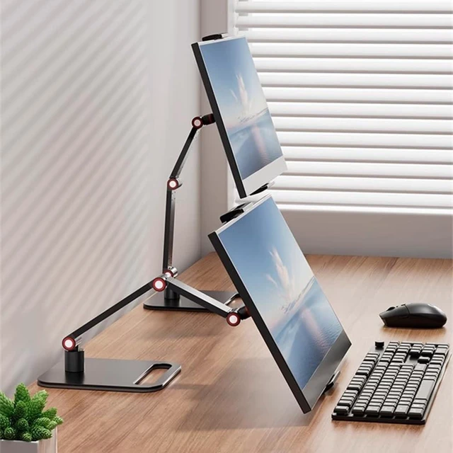 Alt view image 6 of 10 - AiFeelife Portable Monitor Holder for 12-17.3 Inch Screen Desk Holder Metal Stand 16 Inch Universal Expandable Display Base 12.9inch Tablet Stand Adjustable Portable Monitor Desktop Clamp