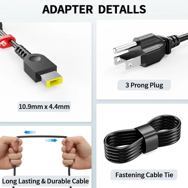 Alt view image 8 of 12 - 170W ThinkPad Charger fit for Lenovo ThinkPad P50 P51 P52 P53 P70 P71 P73 W540 W541 T540P P15 P17 P15v P15g T15g T15p P1 X1 Gen 1 2 3 4 ADL170SCC3A Gaming Laptop Power Adapter