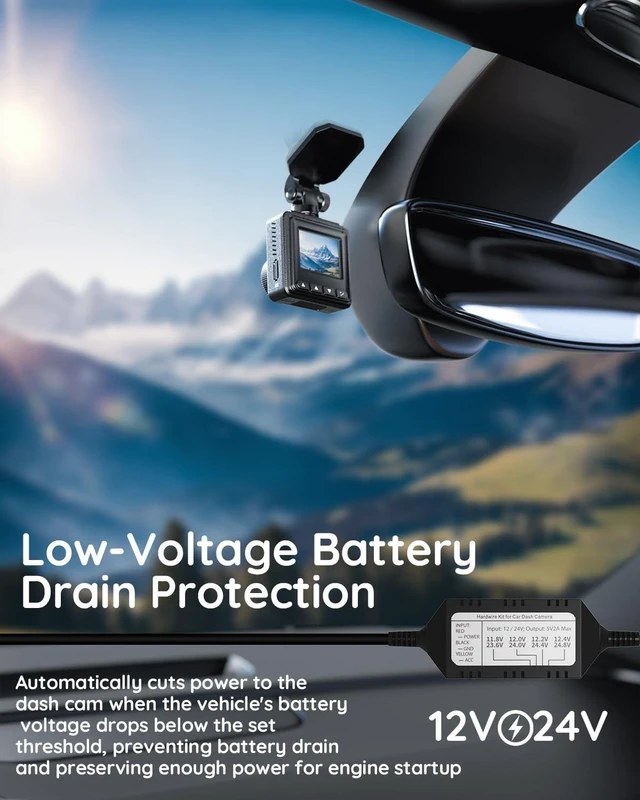 Alt view image 8 of 10 - Avylet 13.1ft Type-C Dash Cam Hardwire Kit with Low Voltage Protection for A1/A2/A8/Other Dash Camera with Type-C Port, 24H Parking Monitoring with Acc Functionality