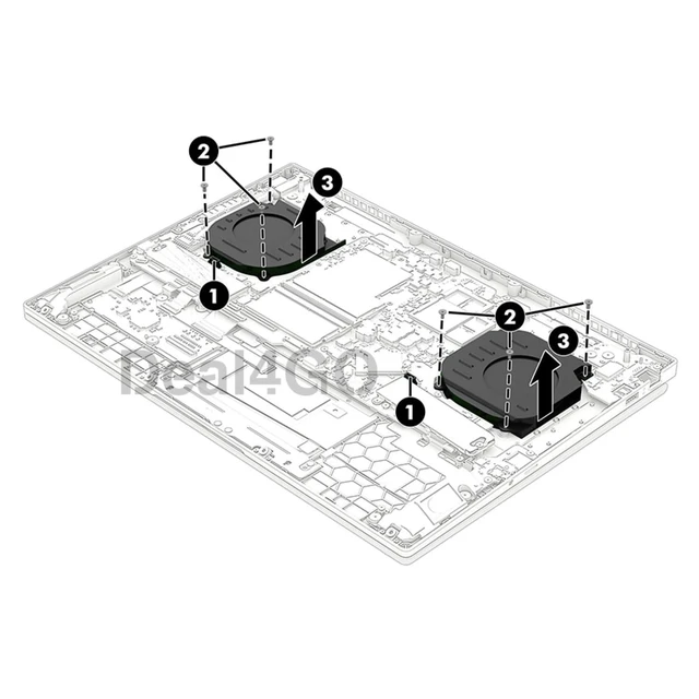 Alt view image 8 of 10 - Deal4GO 80W CPU & GPU Graphics Cooling Fan N44737-001 Replacement for HP 16-WF 16-XF 16-XF0033DX 16-WF0083DX (RTX 4XXX)
