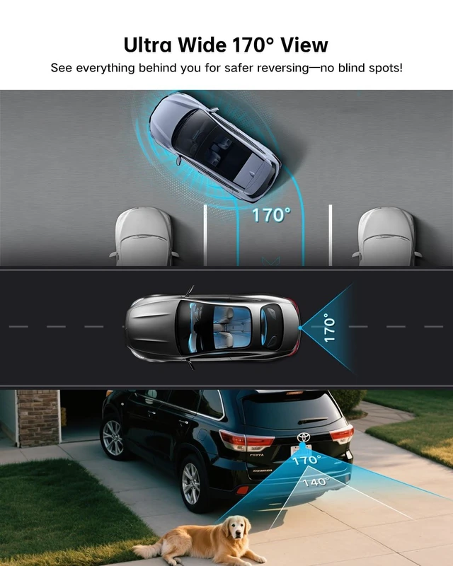 Alt view image 10 of 10 - ViaBecs AHD 1920 x 1080P Backup Camera for Car, HD Night Vision Reverse Camera 170 Wide Angle, IP69 Waterproof Rear View Camera with CVBS Switch, for SUV Truck Pickup RV
