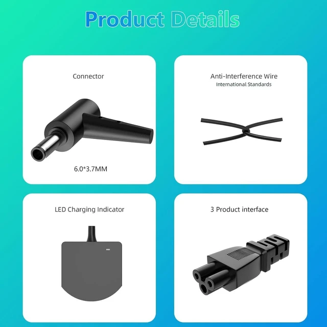 Alt view image 10 of 14 - 280W Laptop Charger Compatible with Asus ROG Strix G18 G17 G16 G15 G814 G713 G614 G513 TUF A16 Scar 15 17 G733 G732 G533 G703 ADP-280BB B Gaming Laptop Power Cord